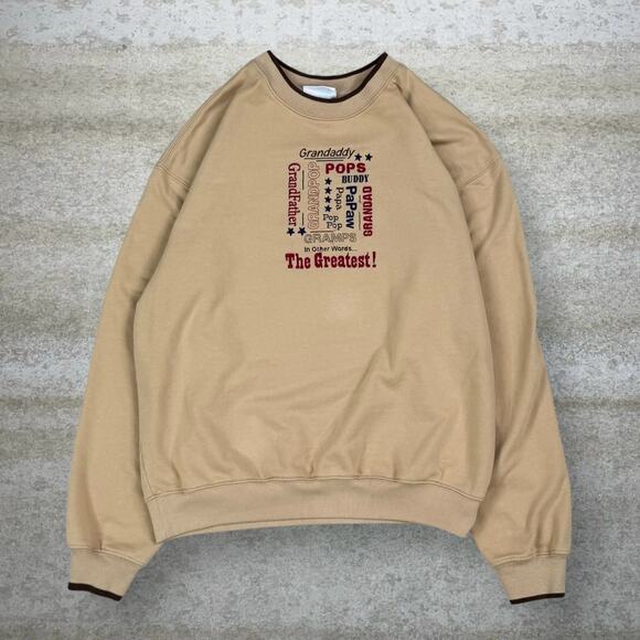 Vintage Other - Vintage Granddaddy Sweatshirt Tan Cotton Pullover Crewneck Grandpa 90s